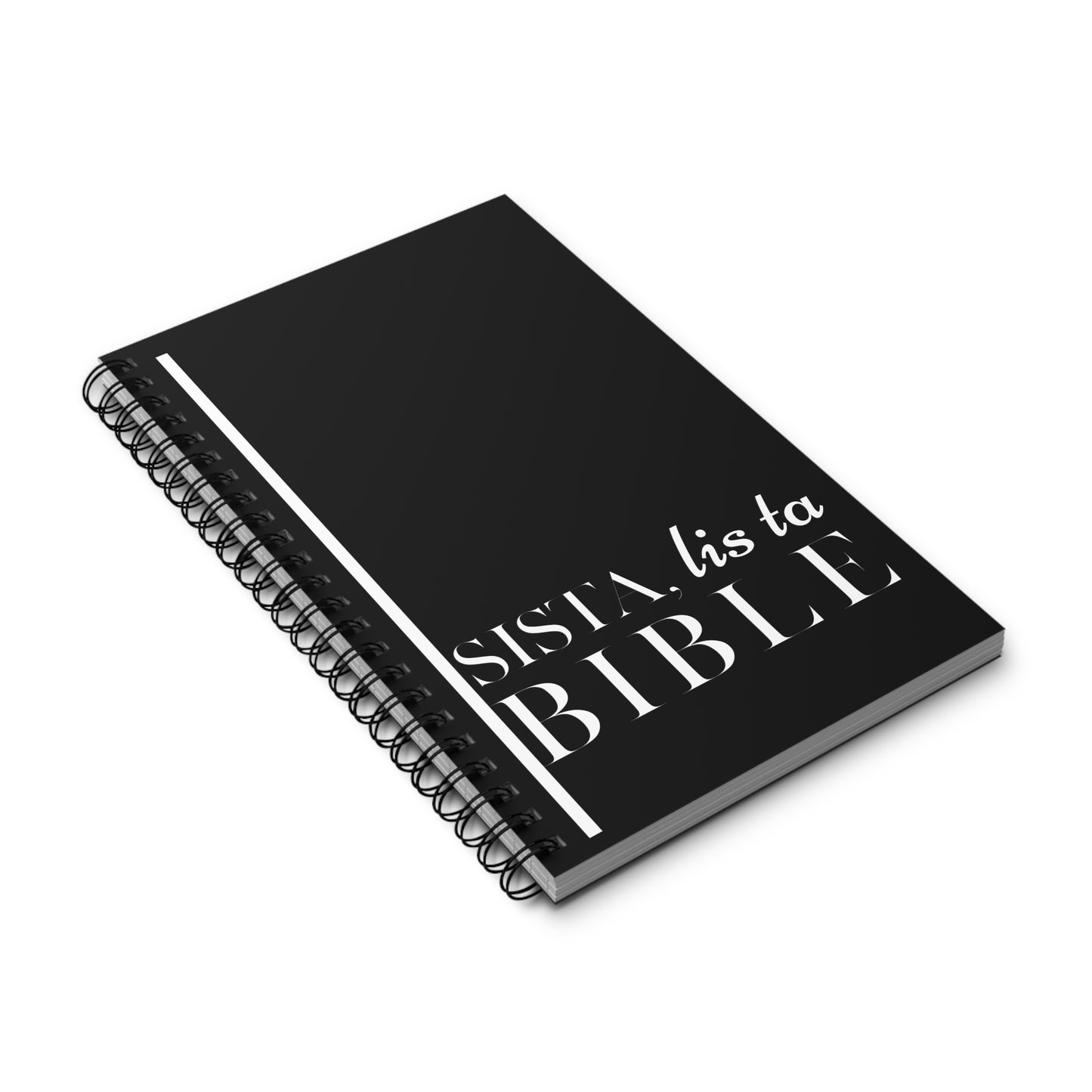 Cahier à spirales "Sista, lis ta bible" Noir