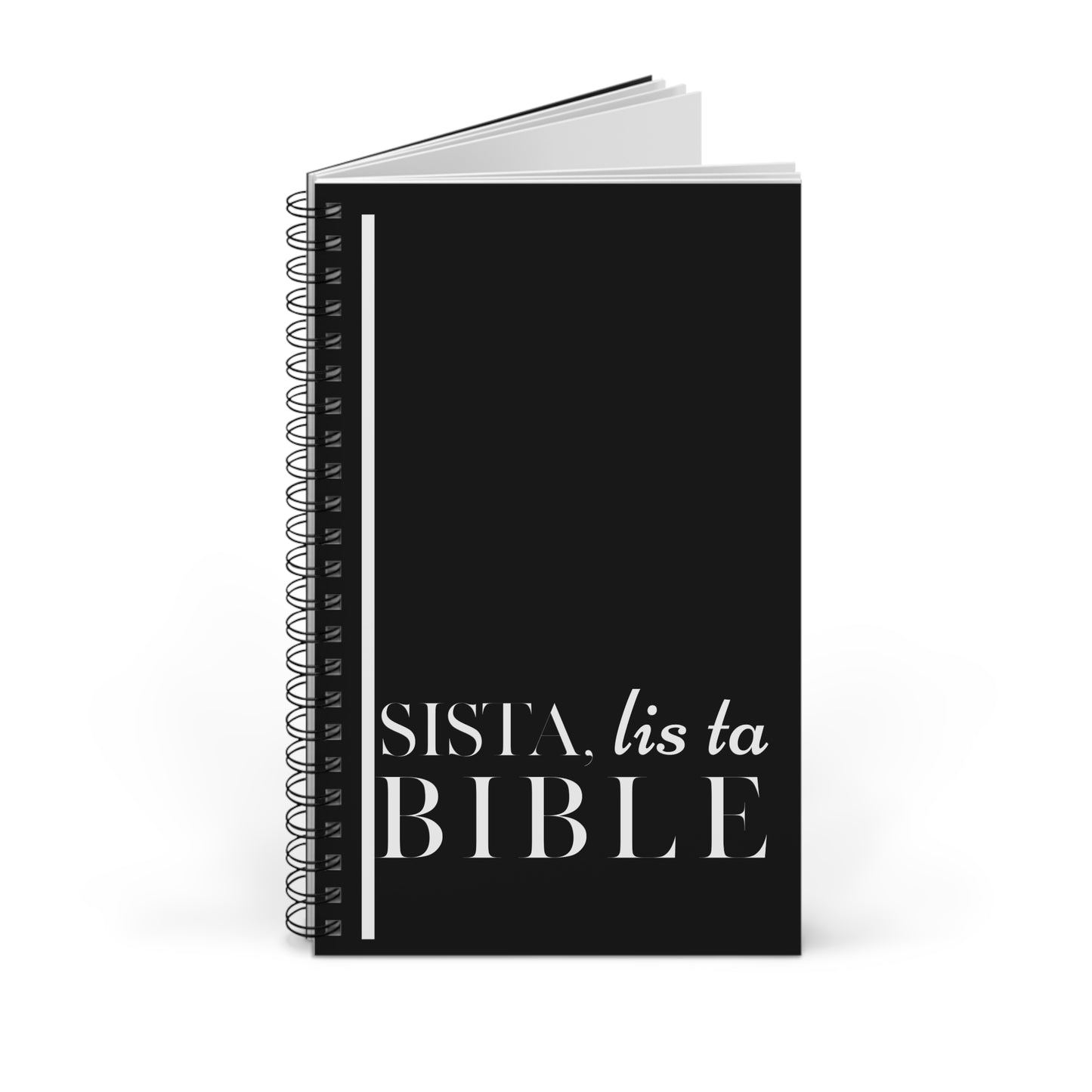 Cahier à spirales "Sista, lis ta bible" Noir