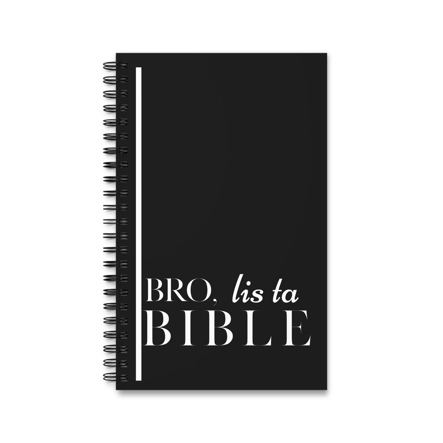 Cahier à spirales "Bro, lis ta bible" Noir