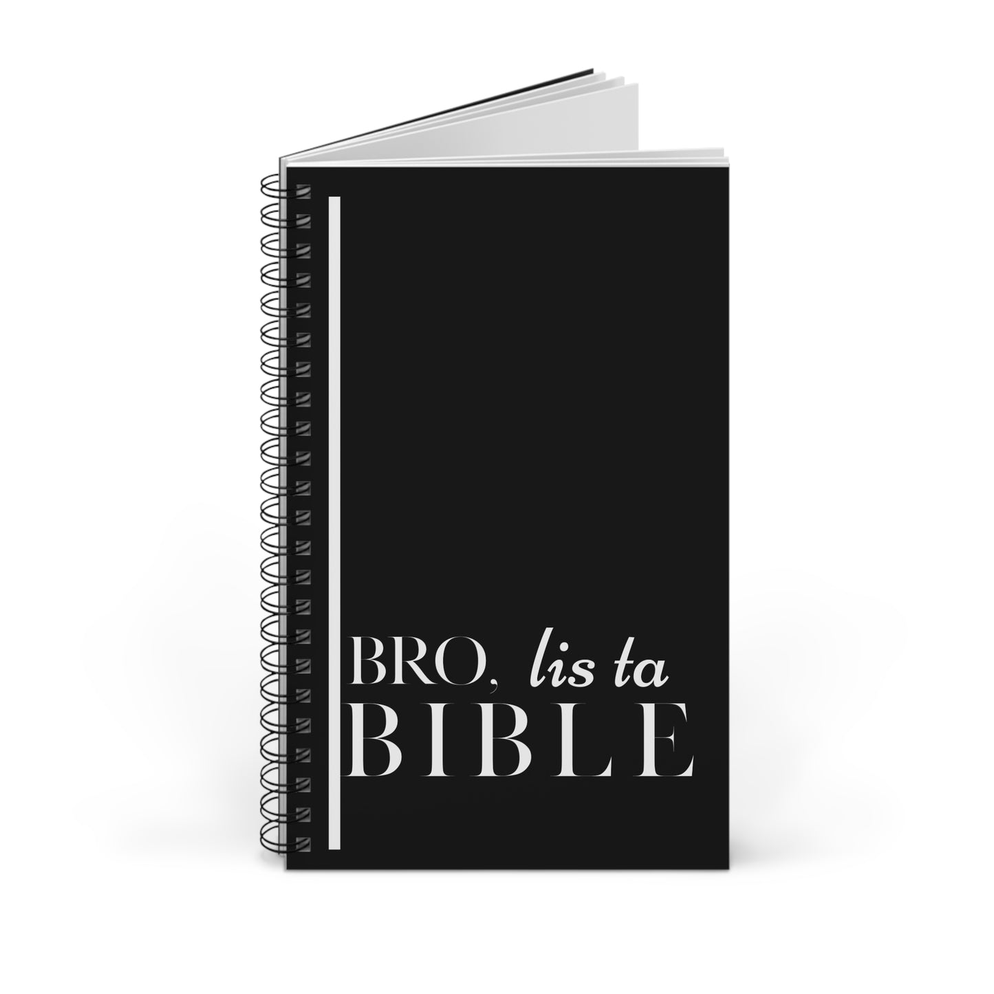 Cahier à spirales "Bro, lis ta bible" Noir