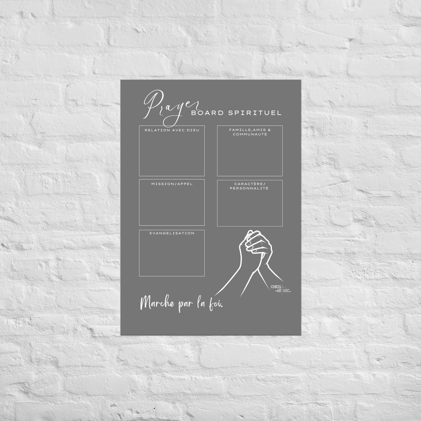 Poster | Prayer Board Gris