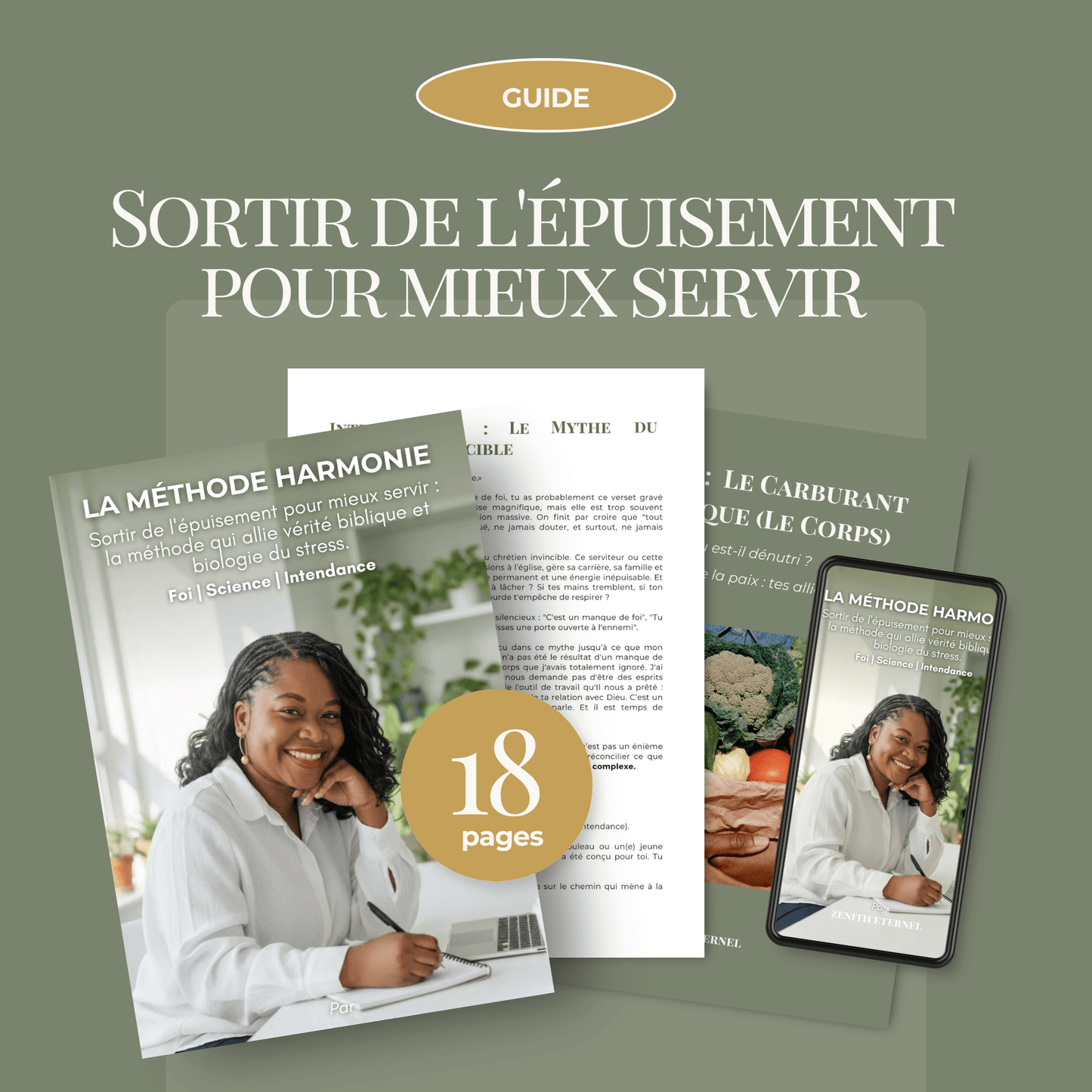 Guide digital Méthode Harmonie de 18 pages pour sortir de l'épuisement et gérer le stress. Une approche qui réconcilie foi chrétienne, santé mentale et biologie du stress pour une meilleure intendance du corps et un équilibre de vie durable